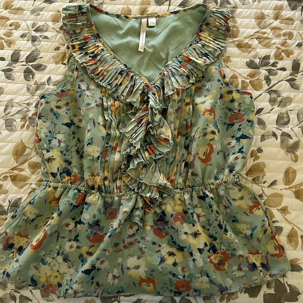 Lauren Conrad Sleeveless Top, Multi-Color, Size Large